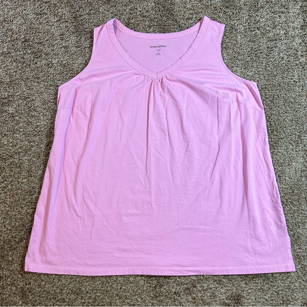 Woman Within Small pleated tank top